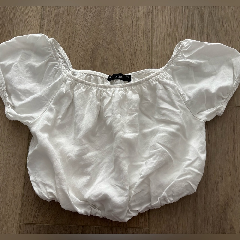 White Crop Top T-shirt Sleeve Length
